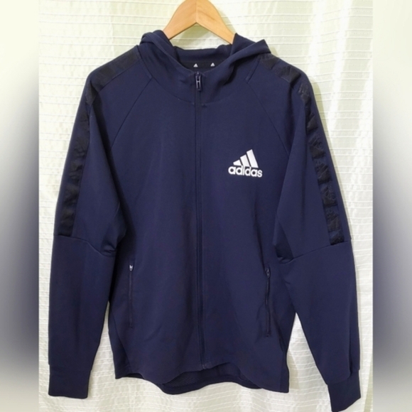 ADIDAS AEROREADY D2M Sport Motion Training Hoodie Ink (Navy) Size XL - Picture 2 of 9